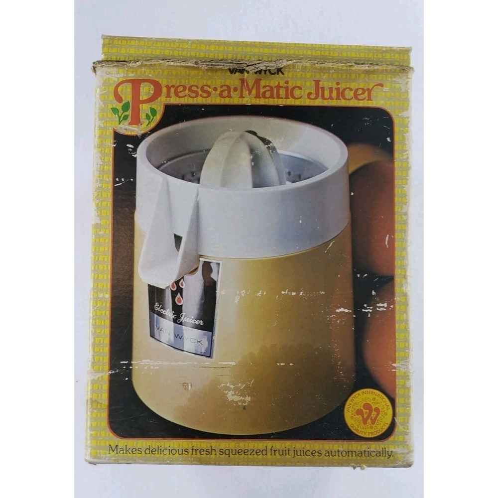 Vintage Van Wyck Press-A-Matic Electric Juicer Retro Kitchen White - Picture 4 of 15